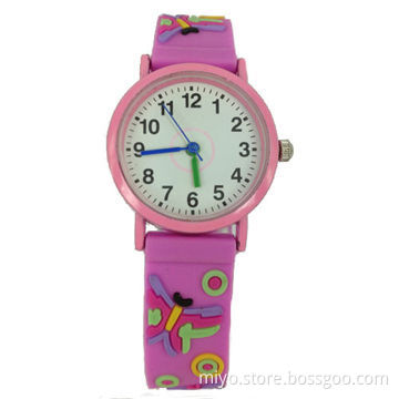 3D Cartoon on Silicone Watch for Children, Water-resistant, Various Colors Available